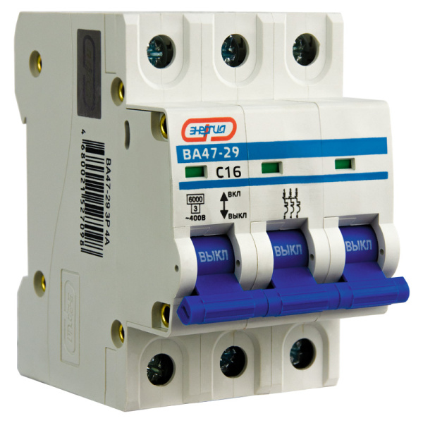 Автоматический выключатель ВА47-29 3P 16А (С) 6кА ЭНЕРГИЯ