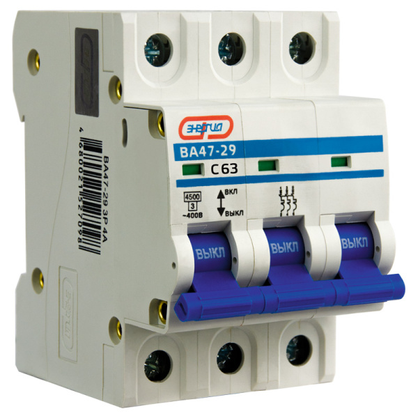 Автоматический выключатель ВА47-29 3P 63А (С) 4,5кА ЭНЕРГИЯ
