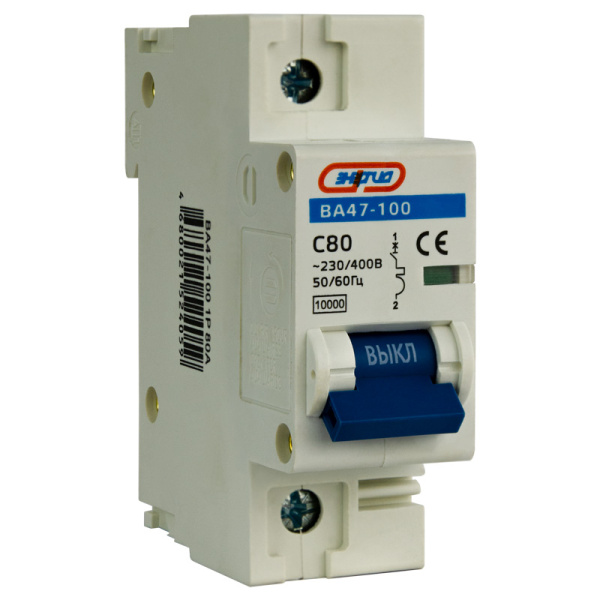 Автоматический выключатель ВА47-100 1P  80А (С) 10кА ЭНЕРГИЯ