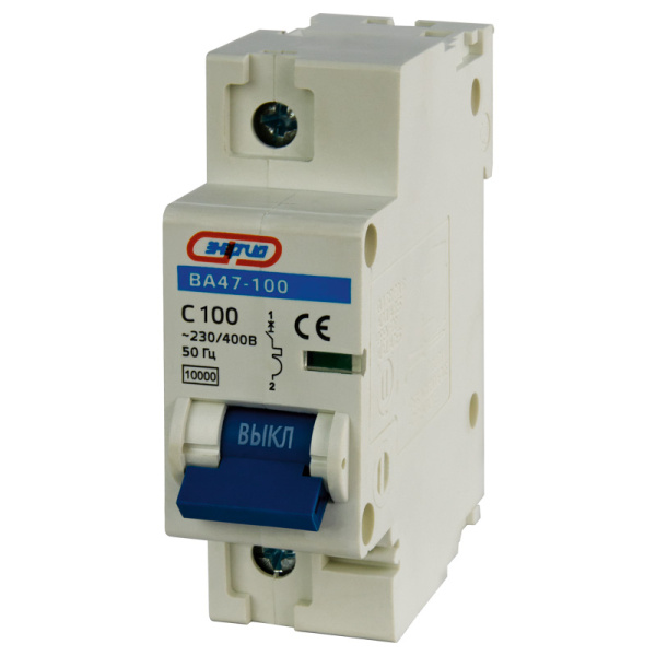 Автоматический выключатель ВА47-100 1P 100А (С) 10кА ЭНЕРГИЯ