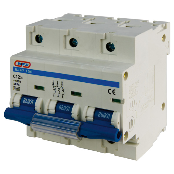 Автоматический выключатель ВА47-100 3P 125А (С) 10кА ЭНЕРГИЯ