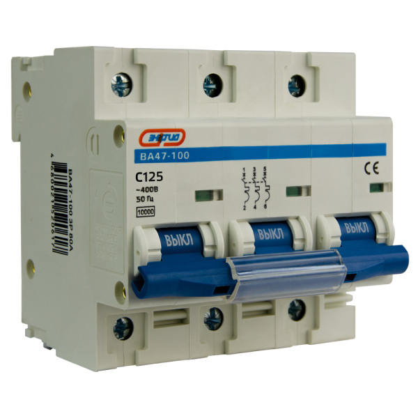 Автоматический выключатель ВА47-100 3P 125А (С) 10кА ЭНЕРГИЯ