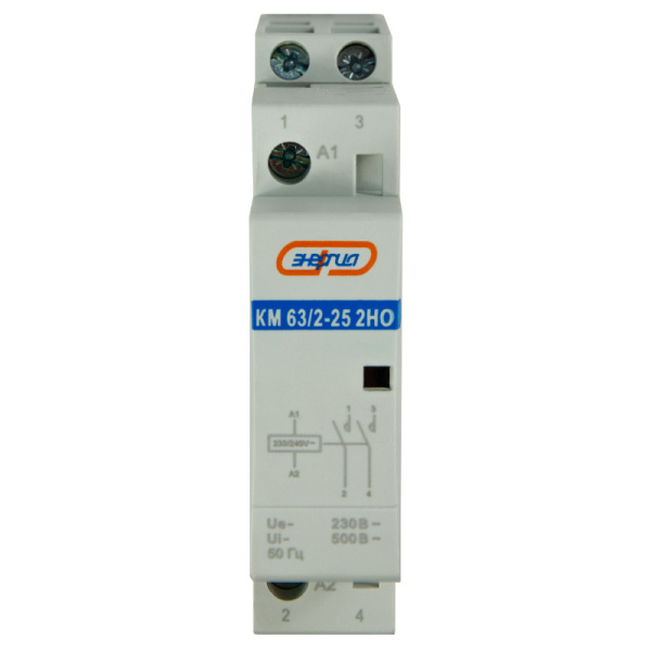 Модульный контактор КМ63/2P 25A 2НО 1мод. ЭНЕРГИЯ