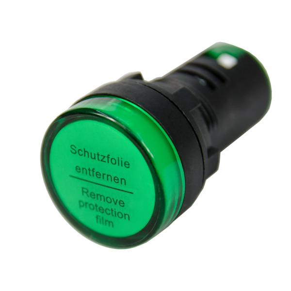 Лампа сигнальная AD22-22D d22мм зеленая LED 230В цилиндр ЭНЕРГИЯ