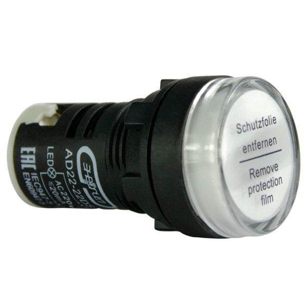 Лампа сигнальная AD22-22D d22мм белая LED 230В цилиндр ЭНЕРГИЯ