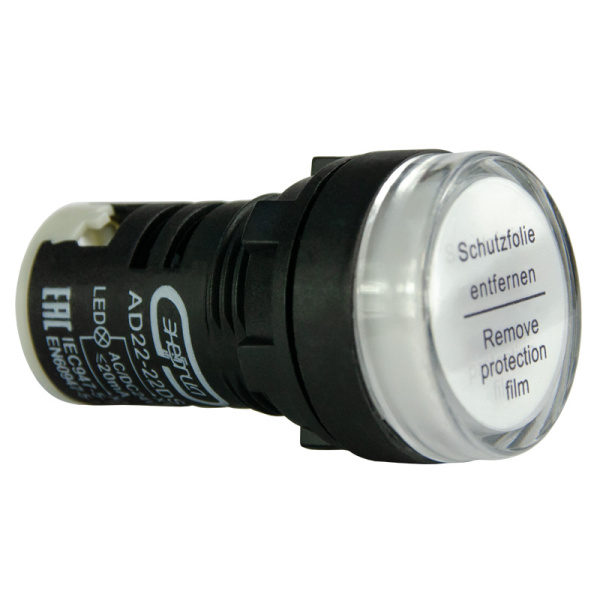 Лампа сигнальная AD22-22D d22мм белая LED 24В AC/DC цилиндр ЭНЕРГИЯ