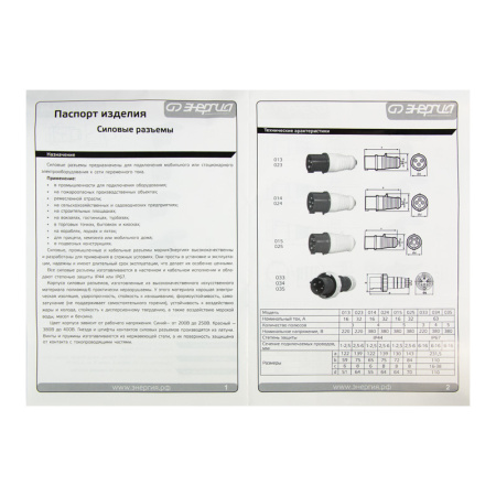 Розетка переносная TS-214 3P+PE 16А 400В IP44 ЭНЕРГИЯ