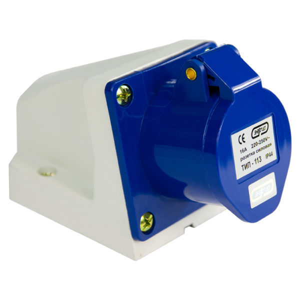 Розетка стационарная наружная TS-113 2P+PE 16А 230В IP44 ЭНЕРГИЯ