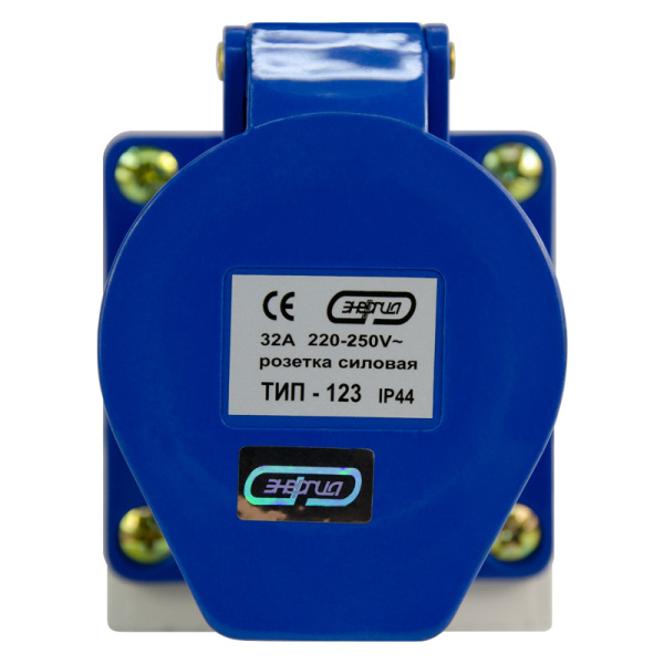 Розетка стационарная наружная TS-123 2P+PE 32А 230В IP44 ЭНЕРГИЯ