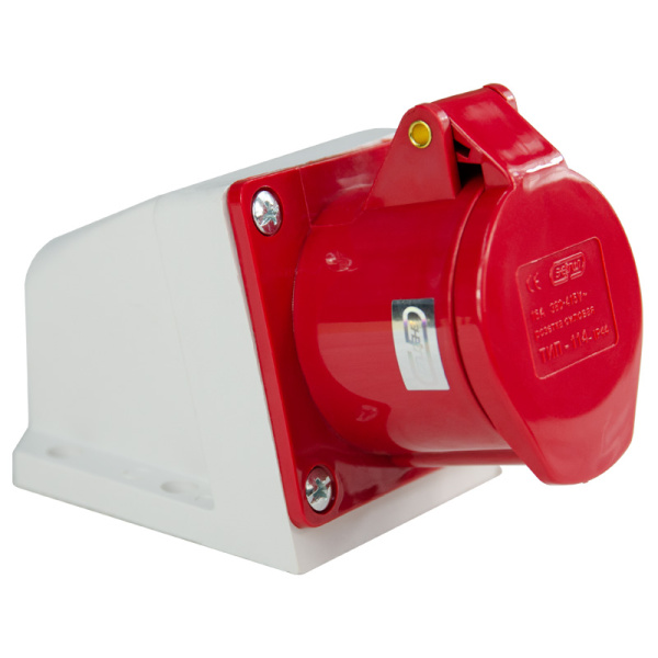 Розетка стационарная наружная TS-114 3P+PE 16А 400В IP44 ЭНЕРГИЯ