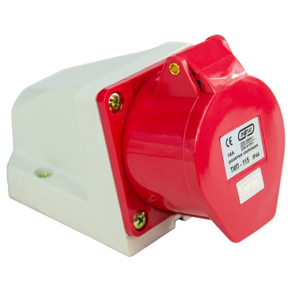 Розетка стационарная наружная TS-115 3P+PE+N 16А 400В IP44 ЭНЕРГИЯ