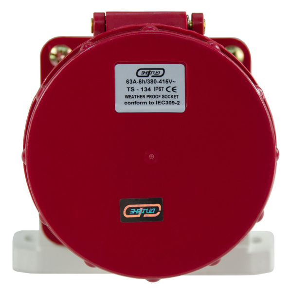 Розетка стационарная наружная TS-134 3P+PE 63А 400В IP67 ЭНЕРГИЯ