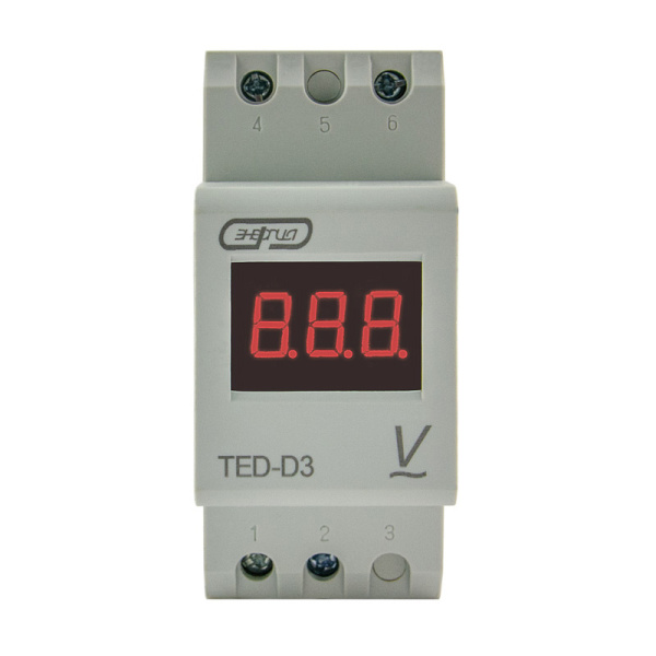 Bольтметр TED-D3 цифровой АС 0-600В (0,5) на DIN-рейку ЭНЕРГИЯ