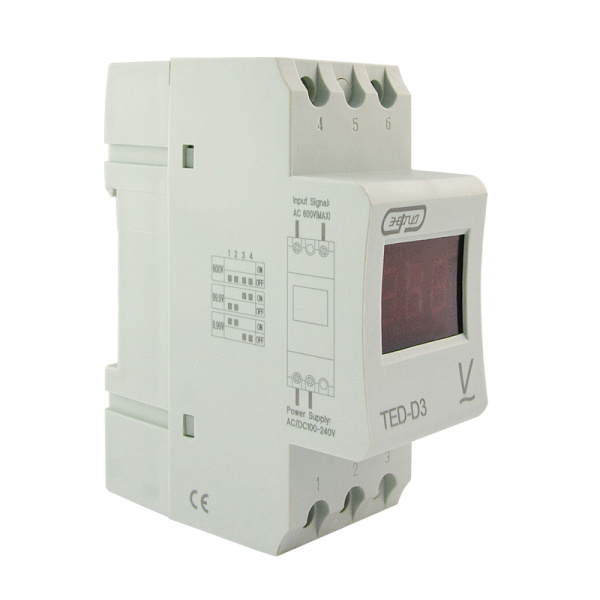 Bольтметр TED-D3 цифровой АС 0-600В (0,5) на DIN-рейку ЭНЕРГИЯ