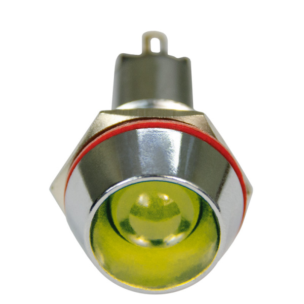 Лампа сигнальная AD22С d16мм желтая LED 230В металлический корпус (50шт/упак) ЭНЕРГИЯ