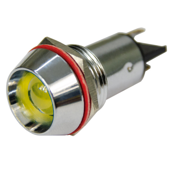 Лампа сигнальная AD22С d16мм желтая LED 230В металлический корпус (50шт/упак) ЭНЕРГИЯ