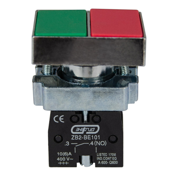 Кнопка XB2-BL8325 d22мм вкл-откл прямоугольная 1НО+1НЗ ЭНЕРГИЯ