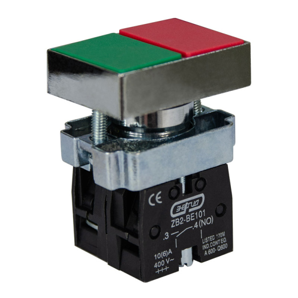 Кнопка XB2-BL8325 d22мм вкл-откл прямоугольная 1НО+1НЗ ЭНЕРГИЯ