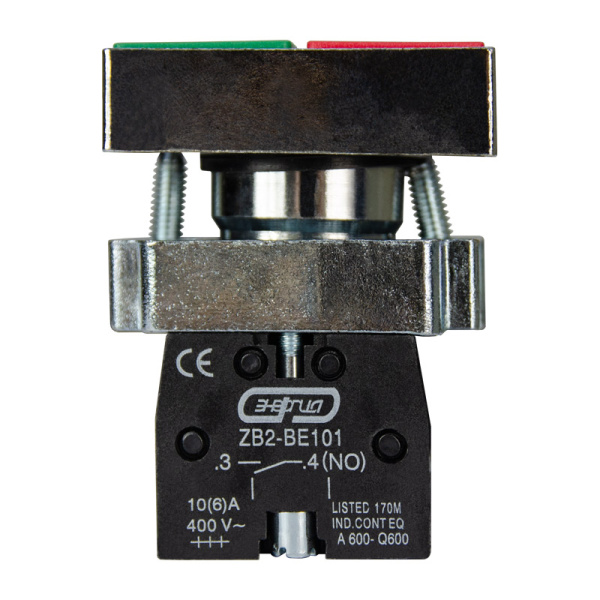 Кнопка XB2-BL8325 d22мм вкл-откл прямоугольная 1НО+1НЗ ЭНЕРГИЯ