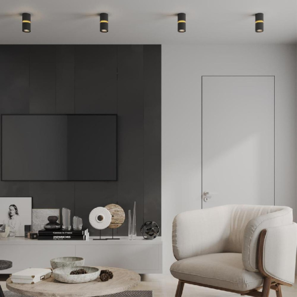 359338 OVER NT24 000 черный Светильник накладной светодиодный IP20 LED 10W/3W 3000K 1090Лм 170-265V ARISTO