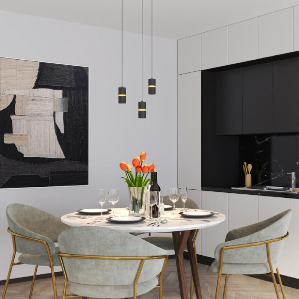 359340 OVER NT24 000 черный Светильник подвесной с механизмом регулировки высоты, провод 2м IP20 LED 10W/3W 3000K 1090Лм 170-265V ARISTO