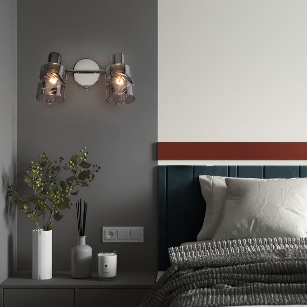 Настенный светильник со стеклянными плафонами 20120/2 чёрный жемчуг