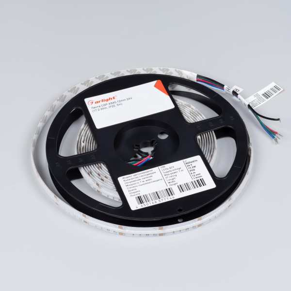 Лента CSP-X840-12mm 24V RGBW-Day (17.2 W/m, IP20, 5m)  (Arlight, 5 лет)