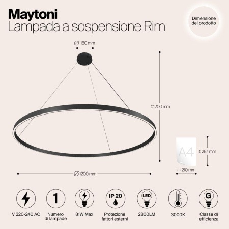 Подвесной светильник Maytoni MOD058PL-L65B3K