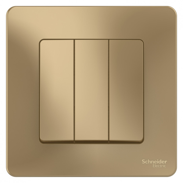 BLANCA С/У 3-клавишный ВЫКЛЮЧАТЕЛЬ (cх.1+1+1), 10А, 250В, ТИТАН