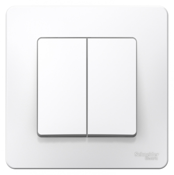 BLANCA С/У 2-клавишный ПЕРЕКЛЮЧАТЕЛЬ (cх.6+6), 10А, 250В, БЕЛЫЙ