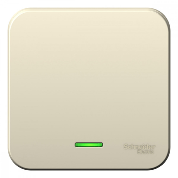 BLANCA О/У 1-клавишный ВЫКЛЮЧАТЕЛЬ (сх.1) с подс.ИЗОЛ.ПЛ,6А,250В,МОЛОЧНЫЙ