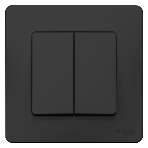 BLANCA С/У 2-клавишный ПЕРЕКЛЮЧАТЕЛЬ (cх.6+6), 10А, 250В, АНТРАЦИТ