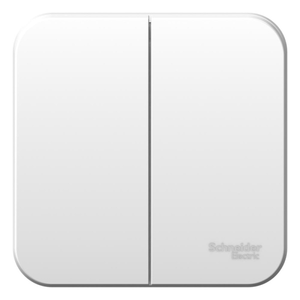 BLANCA О/У 2-клавишный ВЫКЛЮЧАТЕЛЬ (сх.5), МЕТАЛ.ПЛ. 10А, 250В, БЕЛЫЙ