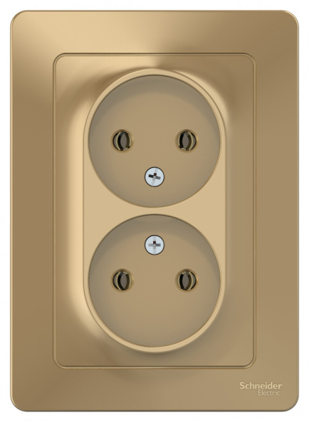 BLANCA С/У РОЗЕТКА двойная без заземления без шторок, 16А, 250В, ТИТАН