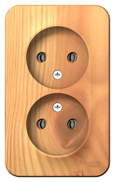 BLANCA О/У РОЗЕТКА двойная без заземл. без штор. ИЗОЛ.ПЛ.,16А,250В, ЯСЕНЬ