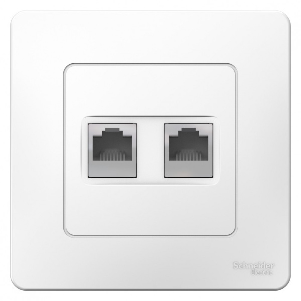 BLANCA С/У РОЗЕТКА двойная компьютерная RJ45, кат.5E, БЕЛЫЙ