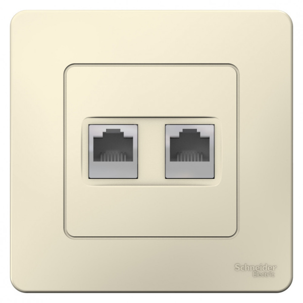 BLANCA С/У РОЗЕТКА двойная компьютерная RJ45, кат.5E, МОЛОЧНЫЙ