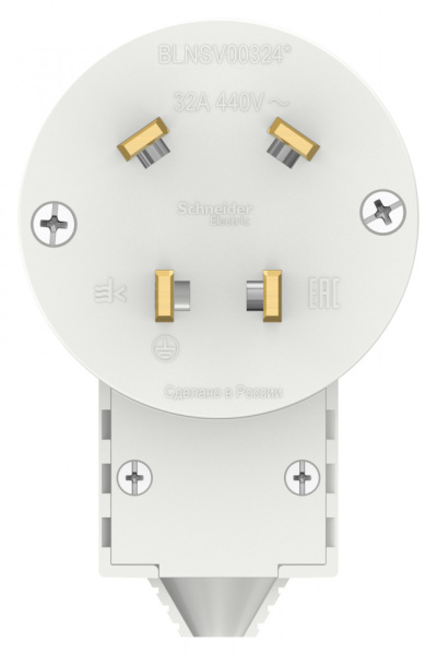 BLANCA С/У ВИЛКА СИЛОВАЯ 3К+З, 32 А, 440 В, БЕЛЫЙ