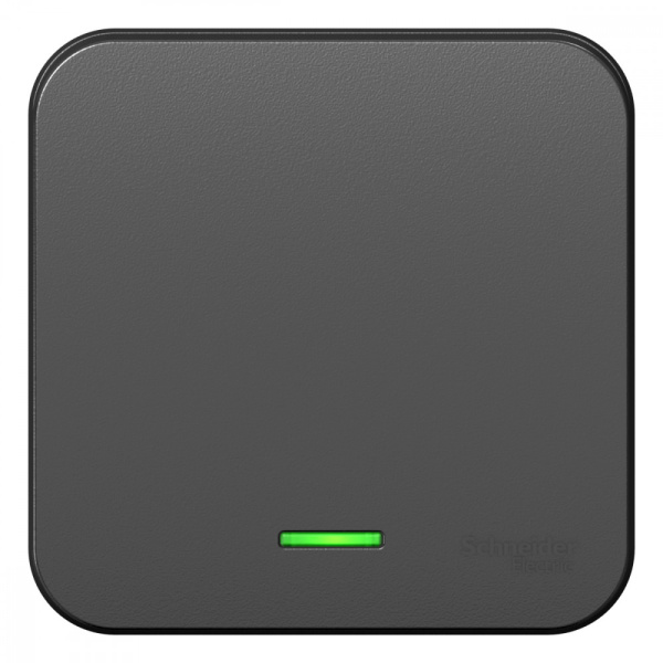 BLANCA О/У 1-клавишный ВЫКЛЮЧАТЕЛЬ (сх.1) с подсв.ИЗОЛ.ПЛ,10А,250В,АНТРАЦИТ