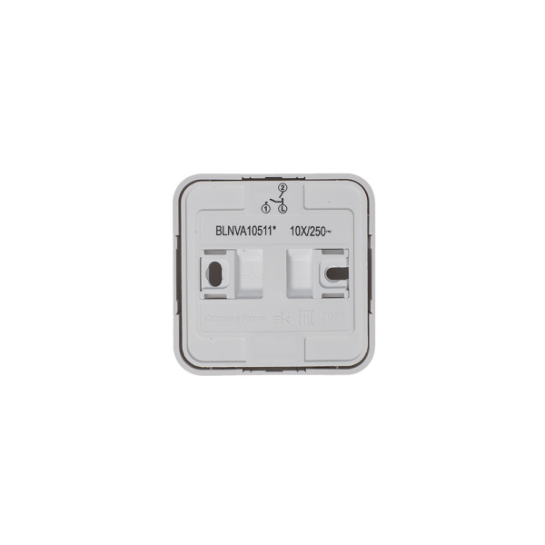 BLANCA О/У 2-клавишный ВЫКЛЮЧАТЕЛЬ (сх.5) с подсв.ИЗОЛ.ПЛ.,10А,250В,БЕЛЫЙ