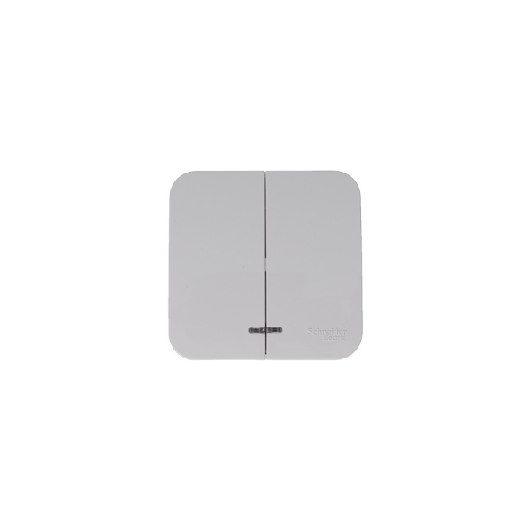 BLANCA О/У 2-клавишный ВЫКЛЮЧАТЕЛЬ (сх.5) с подсв.ИЗОЛ.ПЛ.,10А,250В,БЕЛЫЙ