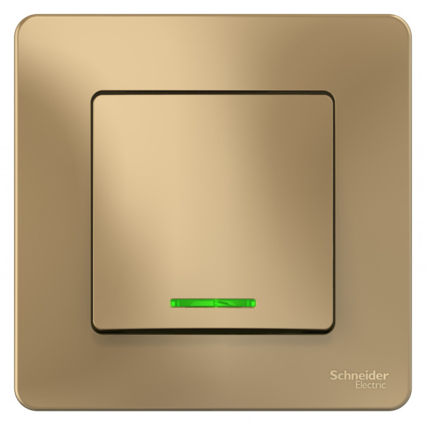 BLANCA С/У 1-клавишный ПЕРЕКЛЮЧАТЕЛЬ (сх.6) с подсв., 10А, 250В, ТИТАН