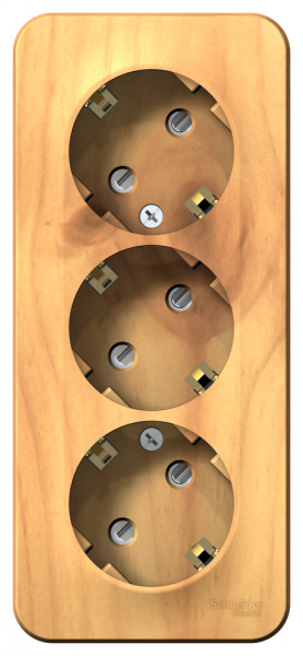 BLANCA О/У РОЗЕТКА 3-я с заземлением со шторками ИЗОЛ.ПЛ.,16А, 250В, ЯСЕНЬ