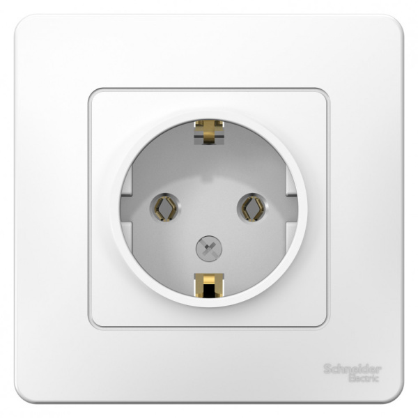 BLANCA С/У РОЗЕТКА с заземлением без шторок, 16А, 250В, БЕЛЫЙ