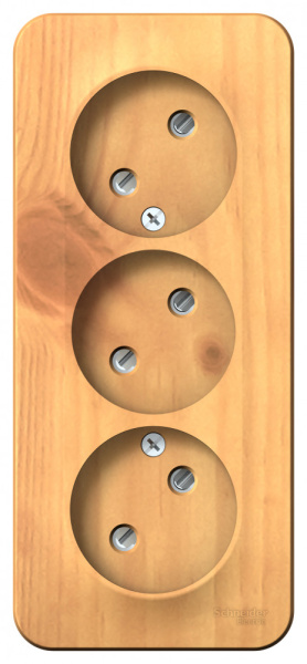 BLANCA О/У РОЗЕТКА 3-я без заземл. со шторк. ИЗОЛ.ПЛ.,16А, 250В, ЯСЕНЬ