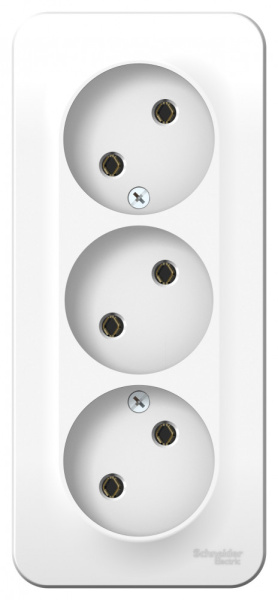 BLANCA О/У РОЗЕТКА 3-ая без заземления без шт. ИЗОЛ.ПЛ., 16А, 250В, БЕЛЫЙ