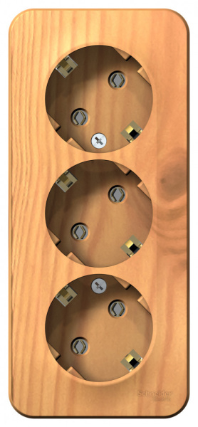 BLANCA О/У РОЗЕТКА 3-я с заземлением без шторок ИЗОЛ.ПЛ.,16А, 250В, ЯСЕНЬ