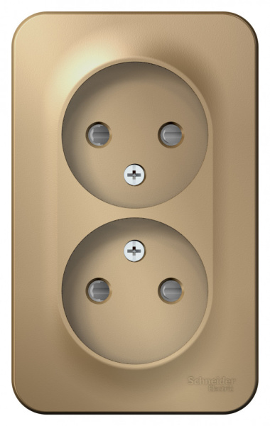 BLANCA О/У РОЗЕТКА двойная без заземления со шторк., 16А, 250В, ТИТАН