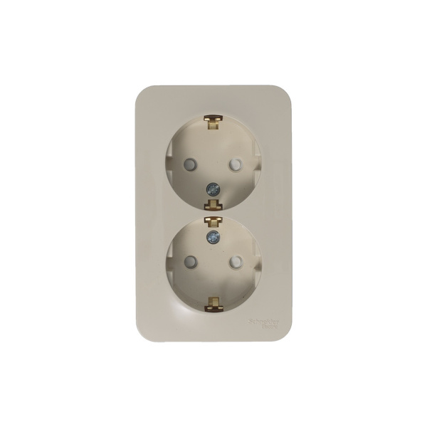 BLANCA О/У РОЗЕТКА двойная с заземл. со шт. ИЗОЛ.ПЛ.,16А, 250В, БЕЖЕВЫЙ