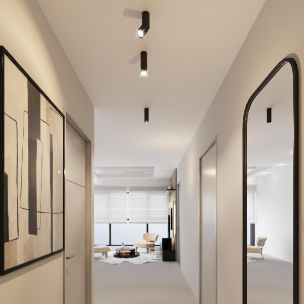 359317 OVER NT24 000 черный Светильник накладной светодиодный IP20 LED 10W 85-265V 3000K 1100Лм TUBO